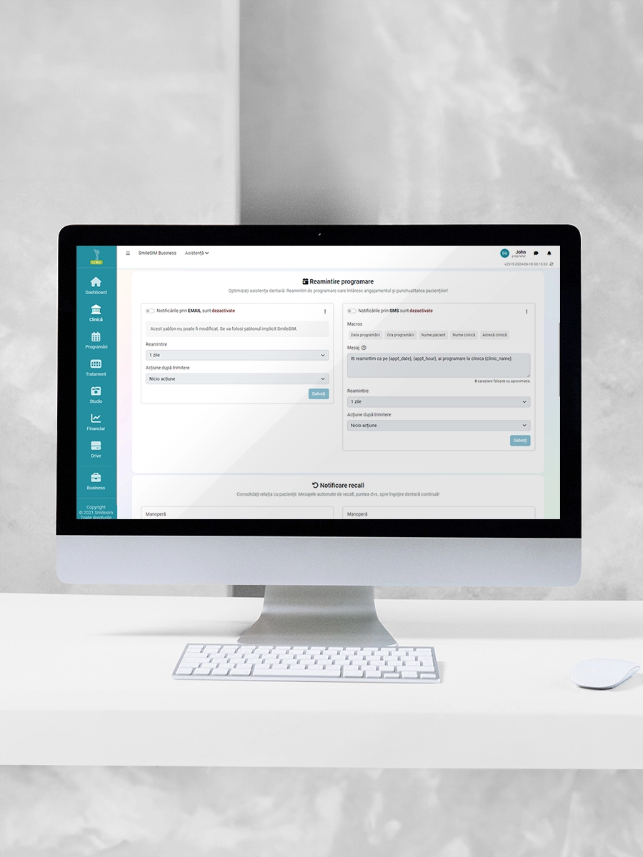 Patient Notifications software application feature