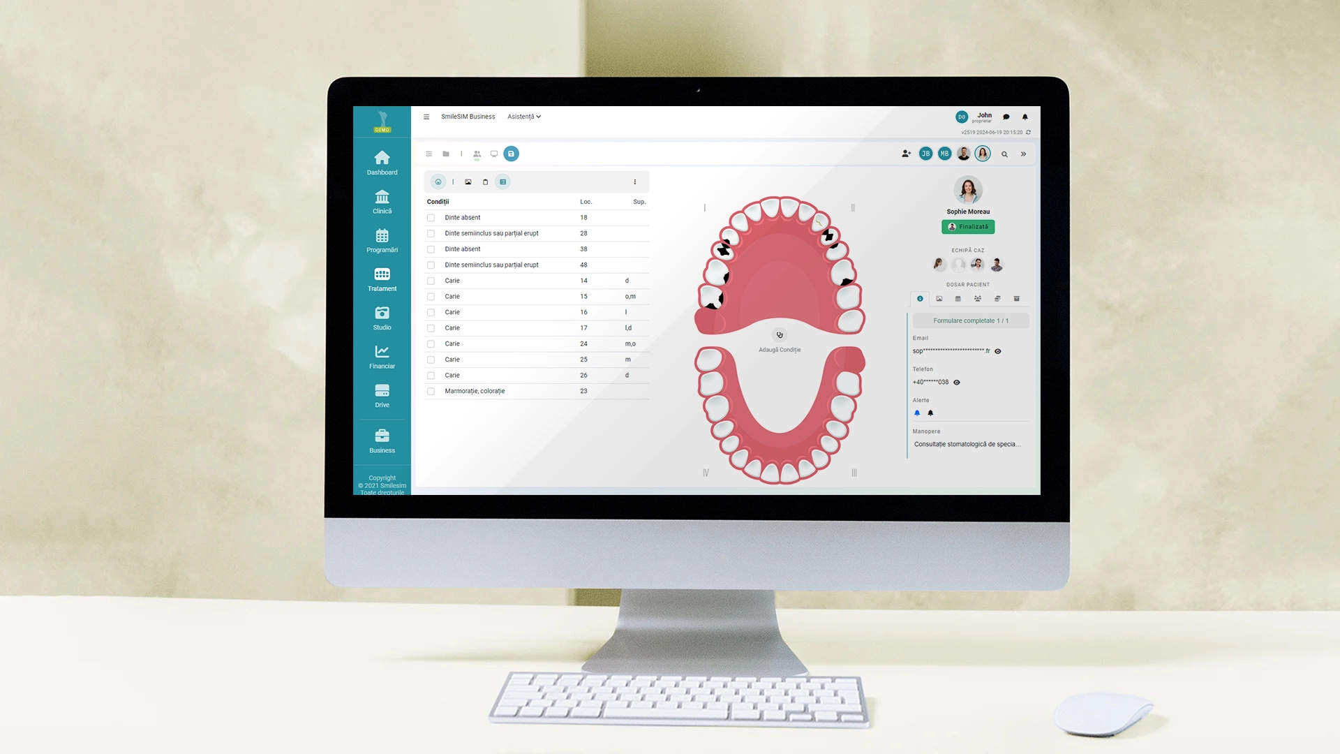 Software application feature preview of Treatment Plan module