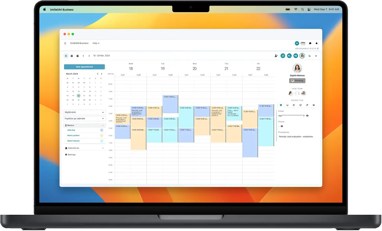 SmileSIM dental software application runs natively on the Apple Macbook